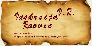 Vaskrsija Raović vizit kartica